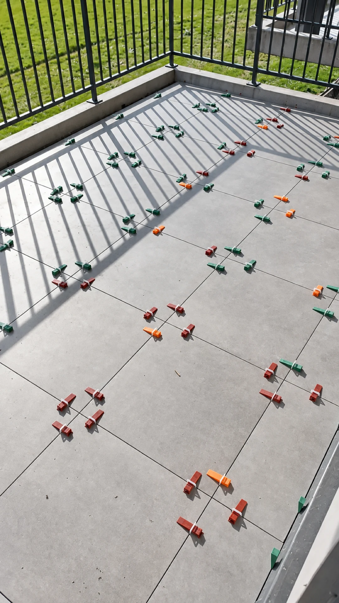 Balcon en cours de carrelage